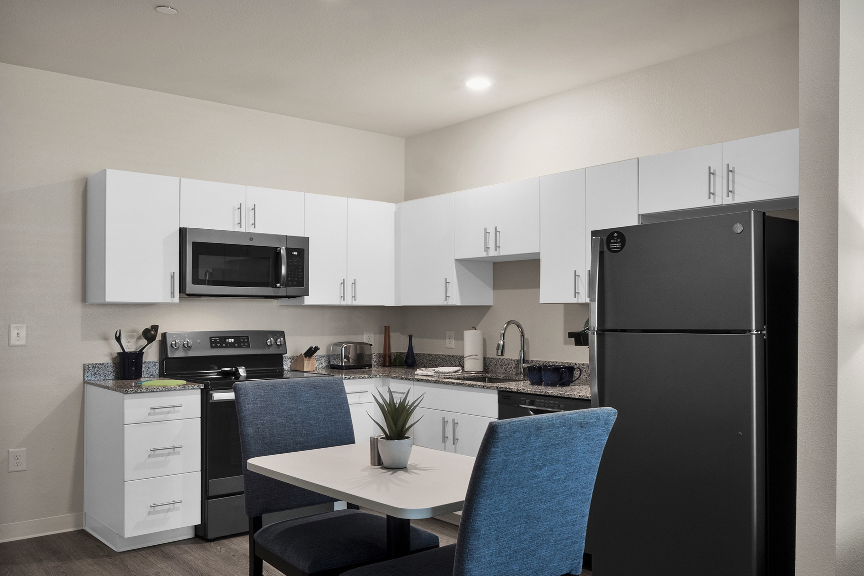 Guest room at the WaterWalk Extended Stay Raleigh Durham Research Triangle in Morrisville, North Carolina