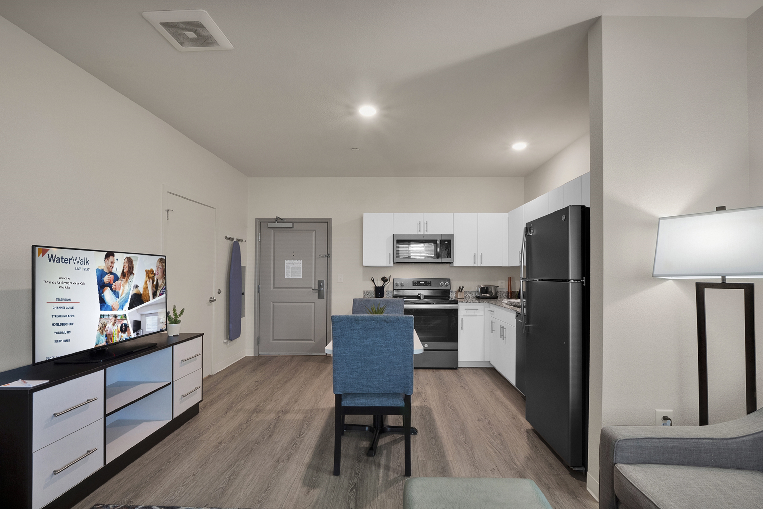 Guest room at the WaterWalk Extended Stay Raleigh Durham Research Triangle in Morrisville, North Carolina