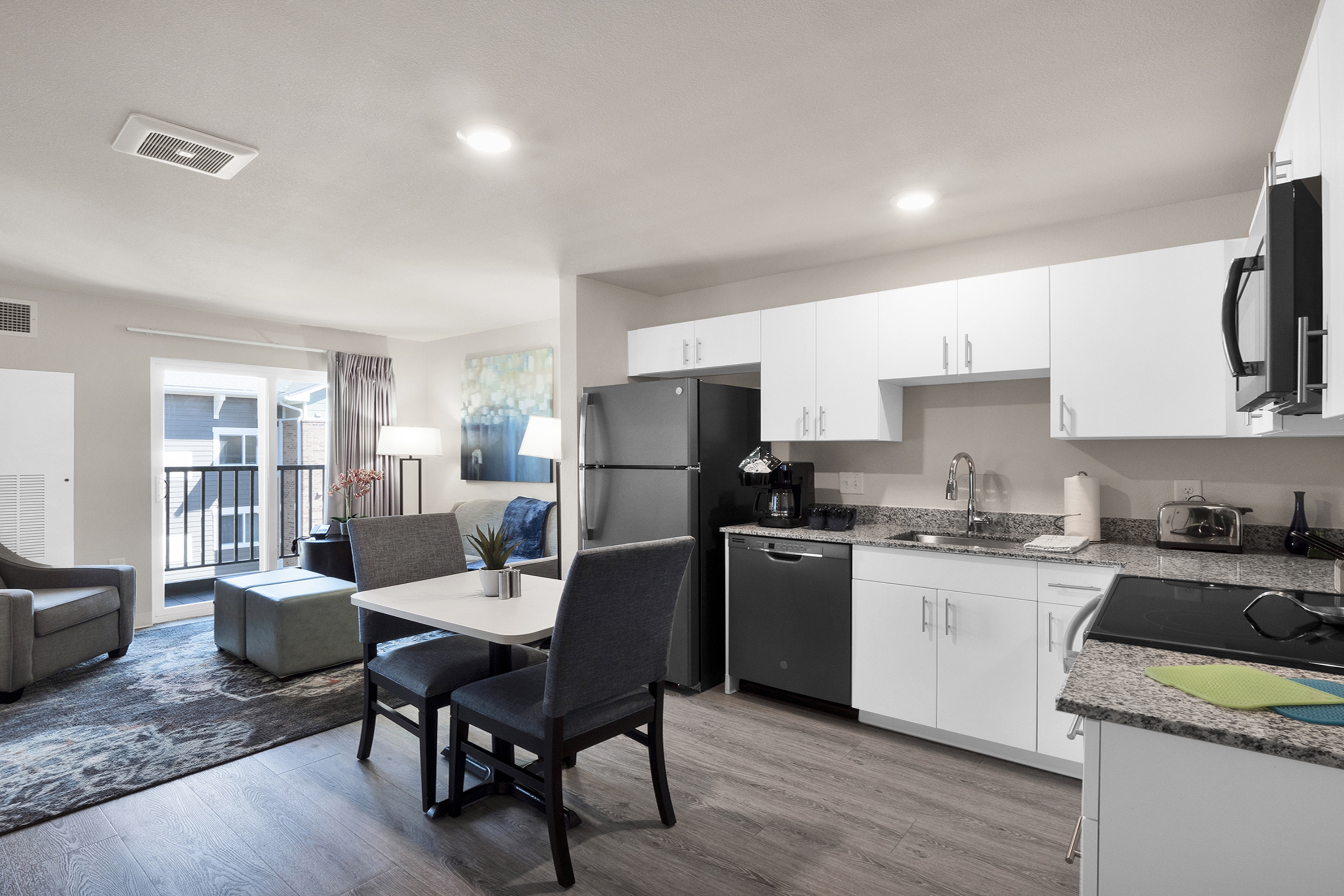 Guest room at the WaterWalk Extended Stay Raleigh Durham Research Triangle in Morrisville, North Carolina