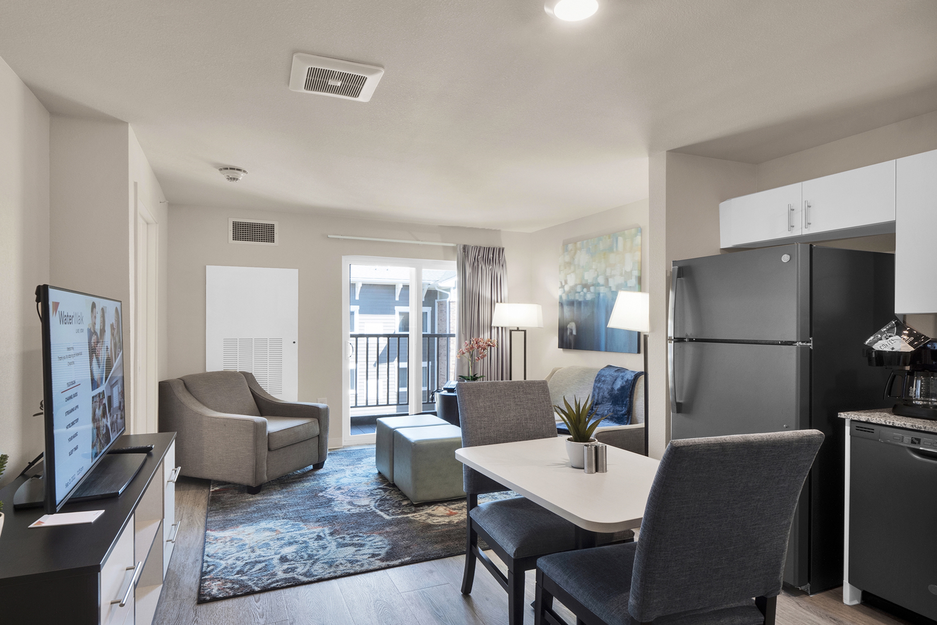 Guest room at the WaterWalk Extended Stay Raleigh Durham Research Triangle in Morrisville, North Carolina