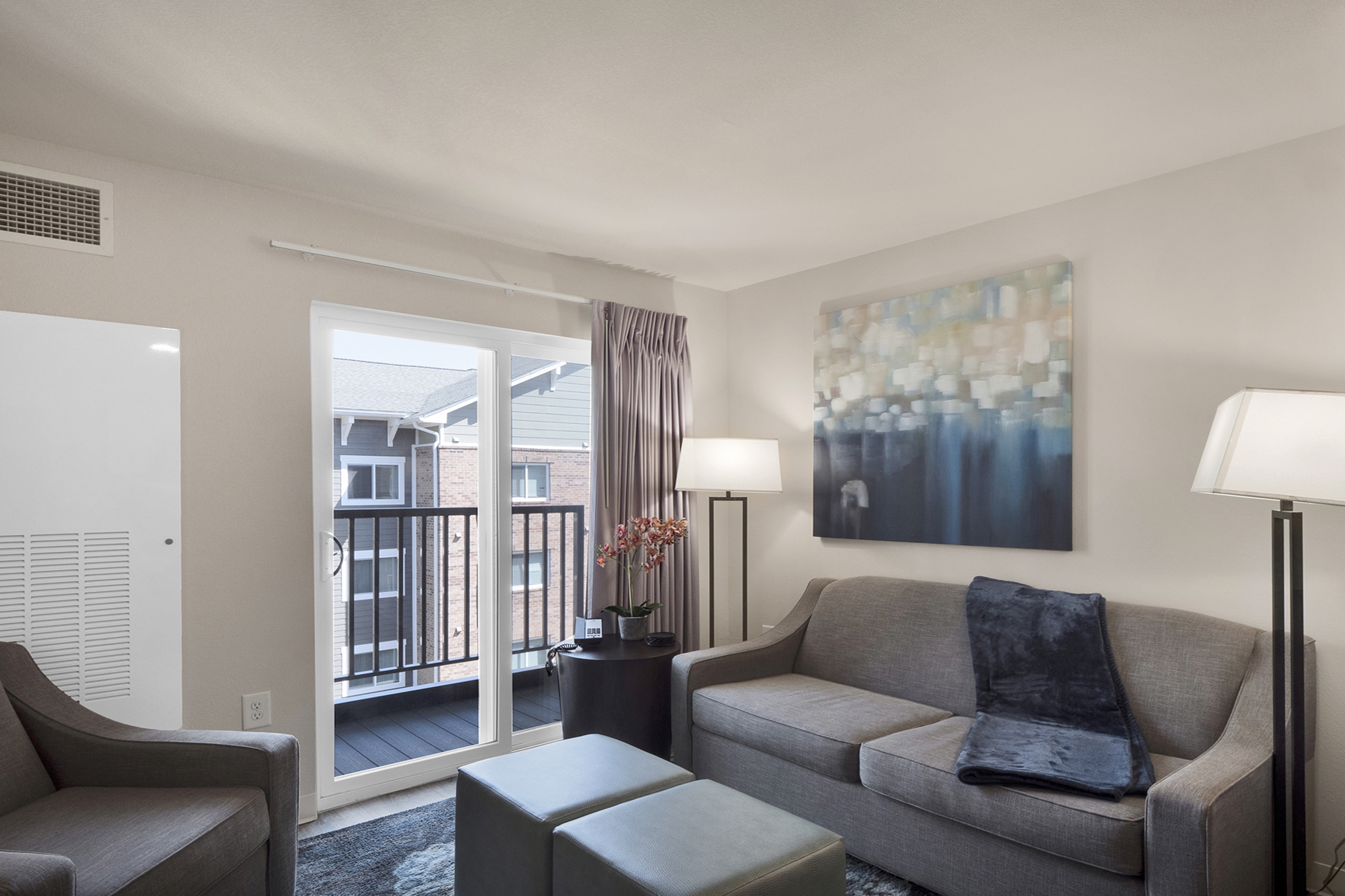 Guest room at the WaterWalk Extended Stay Raleigh Durham Research Triangle in Morrisville, North Carolina
