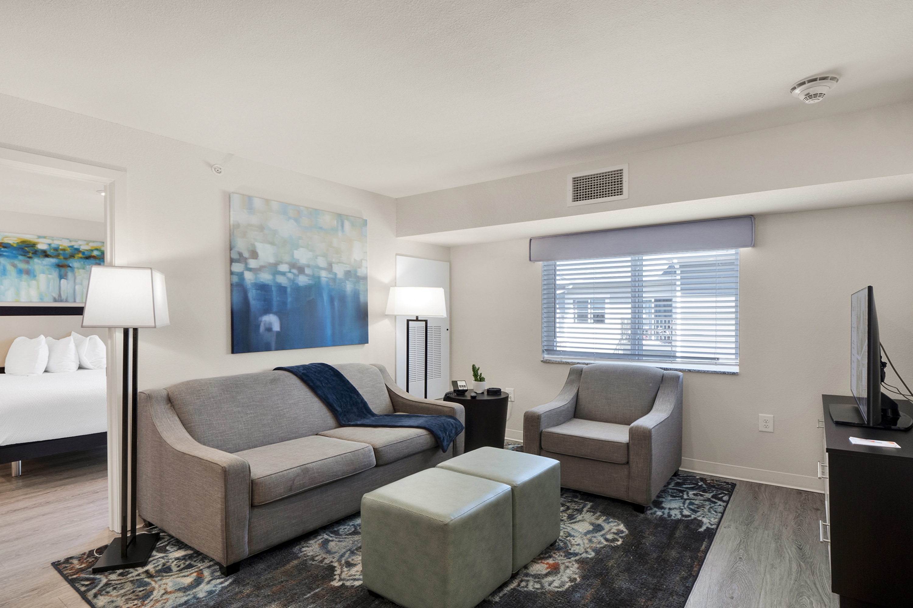 Guest room at the WaterWalk Extended Stay Raleigh Durham Research Triangle in Morrisville, North Carolina