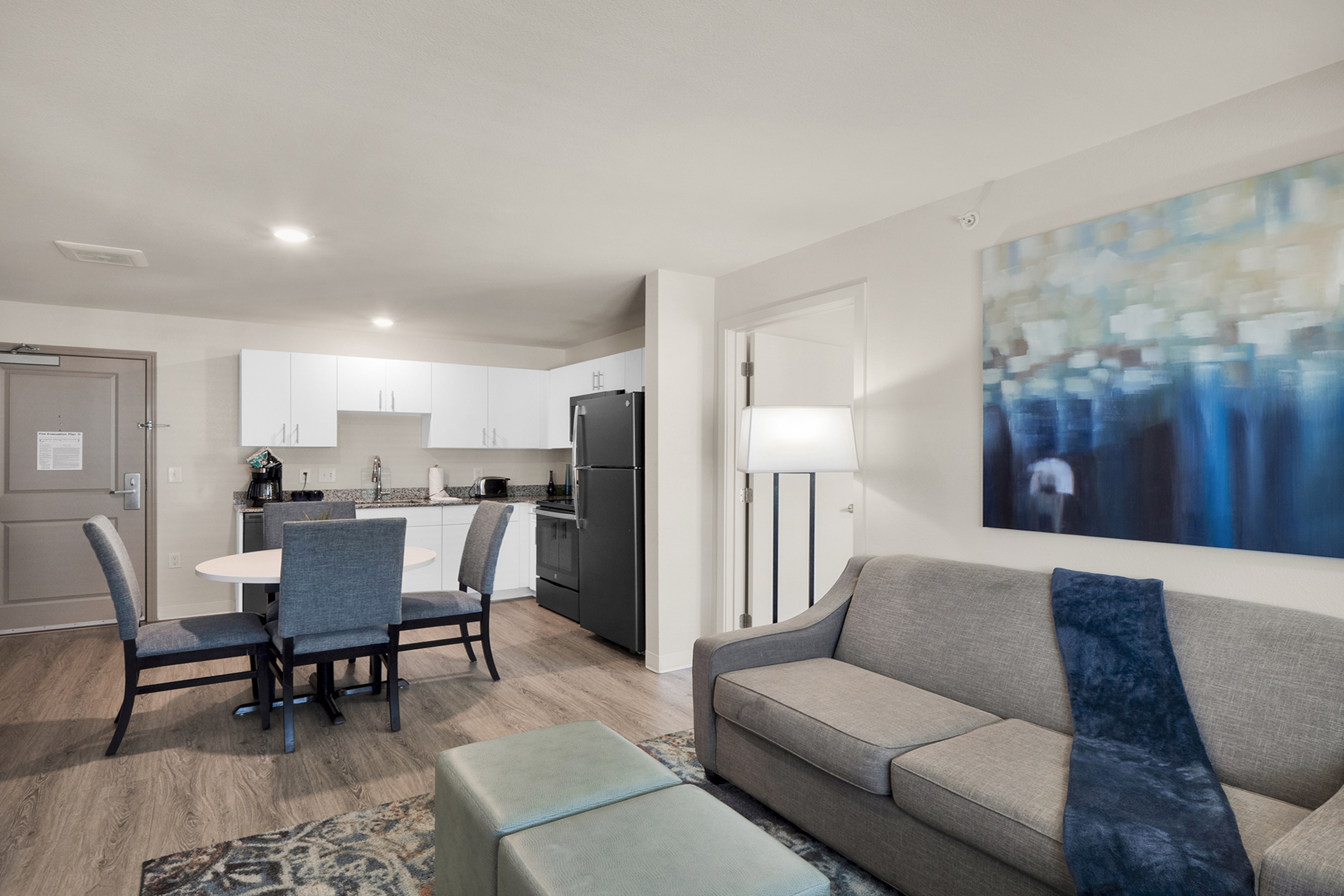 Guest room at the WaterWalk Extended Stay Raleigh Durham Research Triangle in Morrisville, North Carolina