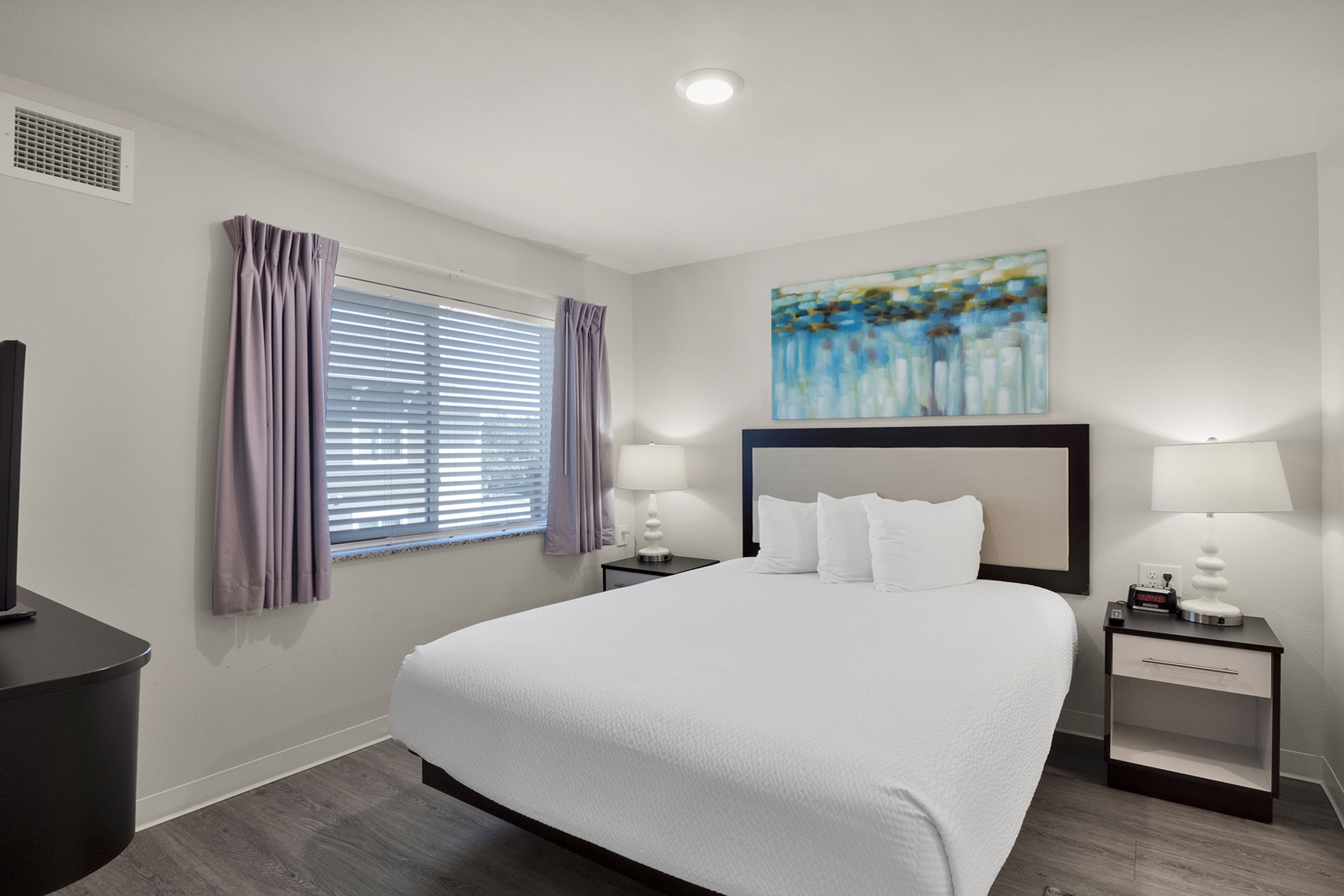 Guest room at the WaterWalk Extended Stay Raleigh Durham Research Triangle in Morrisville, North Carolina