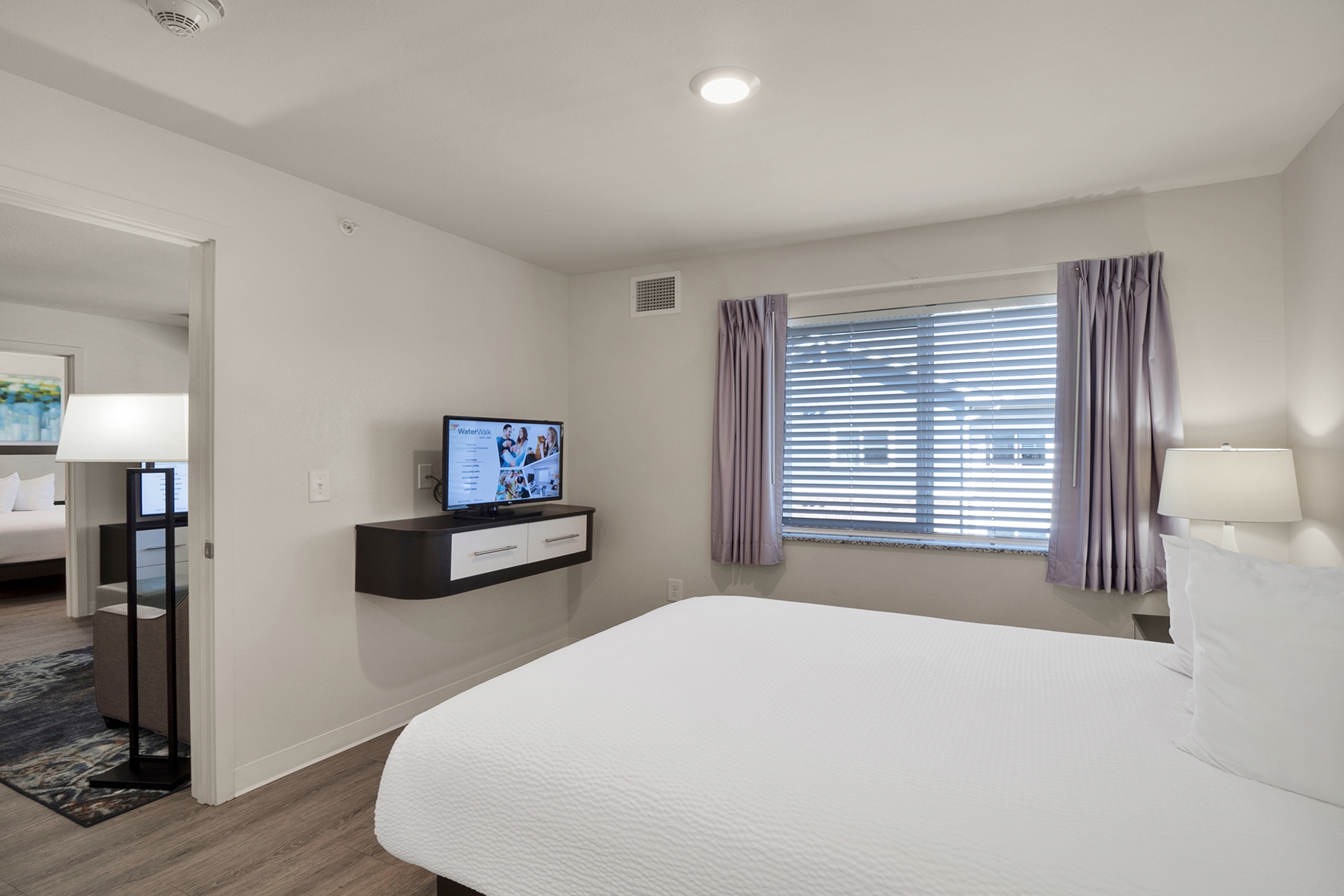 Guest room at the WaterWalk Extended Stay Raleigh Durham Research Triangle in Morrisville, North Carolina