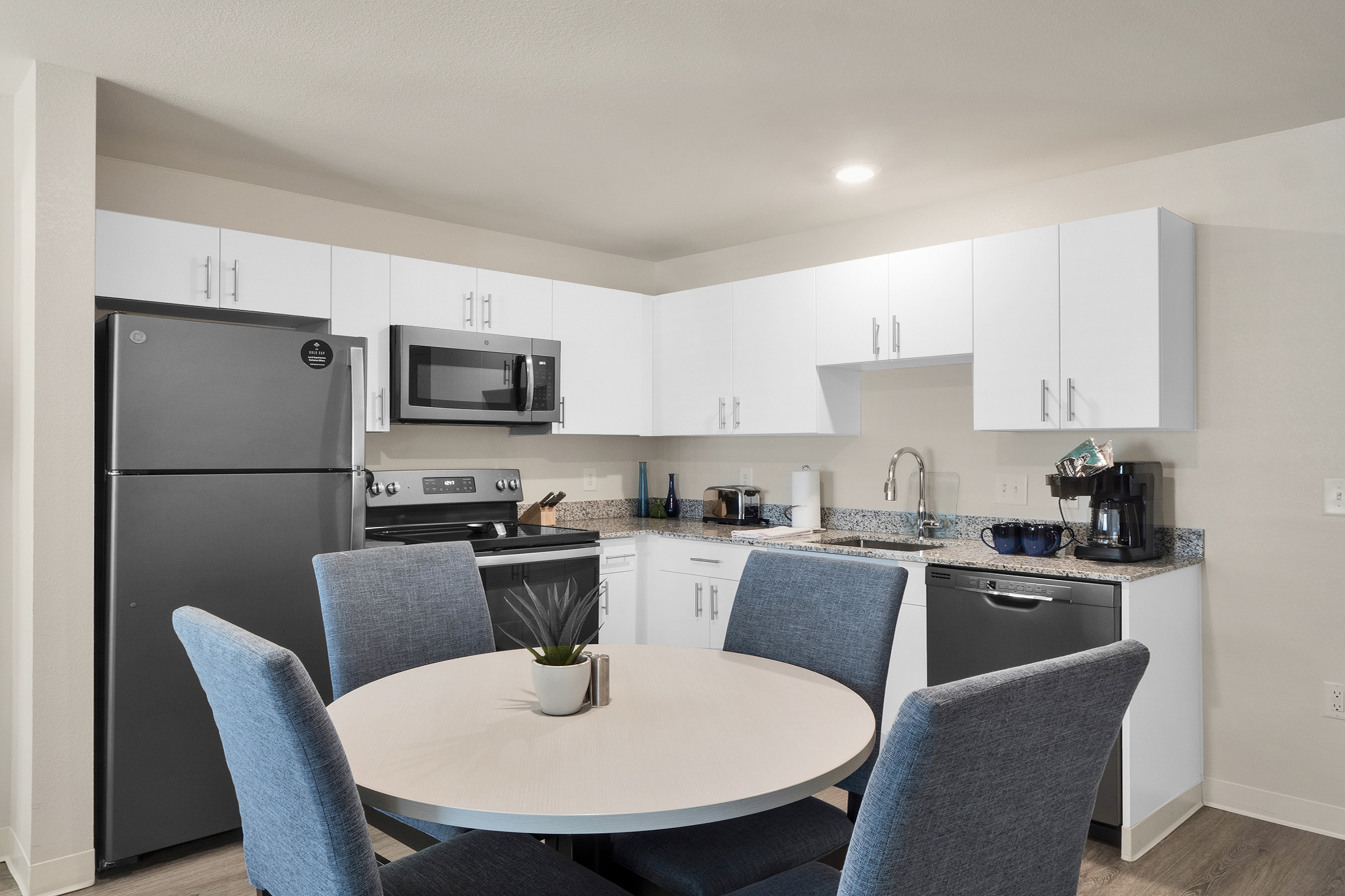 Guest room at the WaterWalk Extended Stay Raleigh Durham Research Triangle in Morrisville, North Carolina