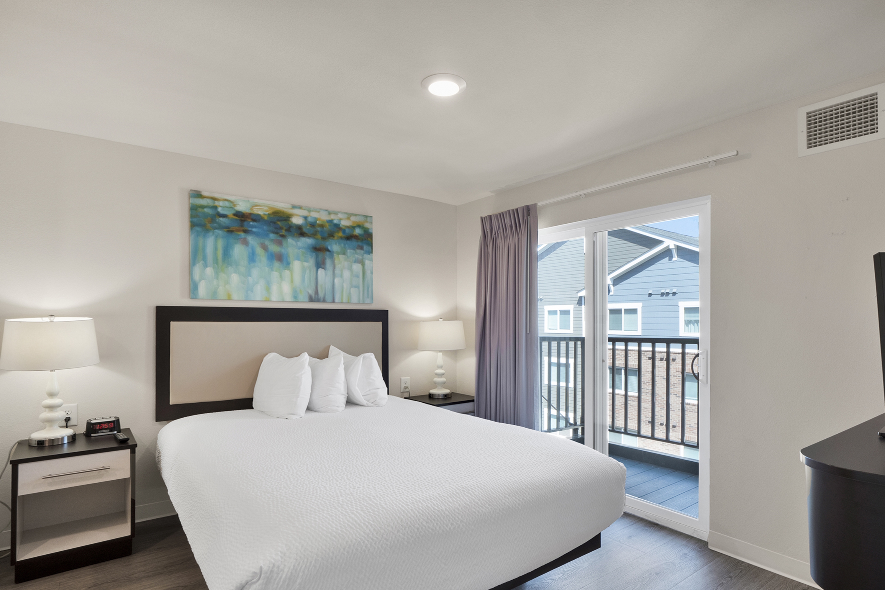 Guest room at the WaterWalk Extended Stay Raleigh Durham Research Triangle in Morrisville, North Carolina