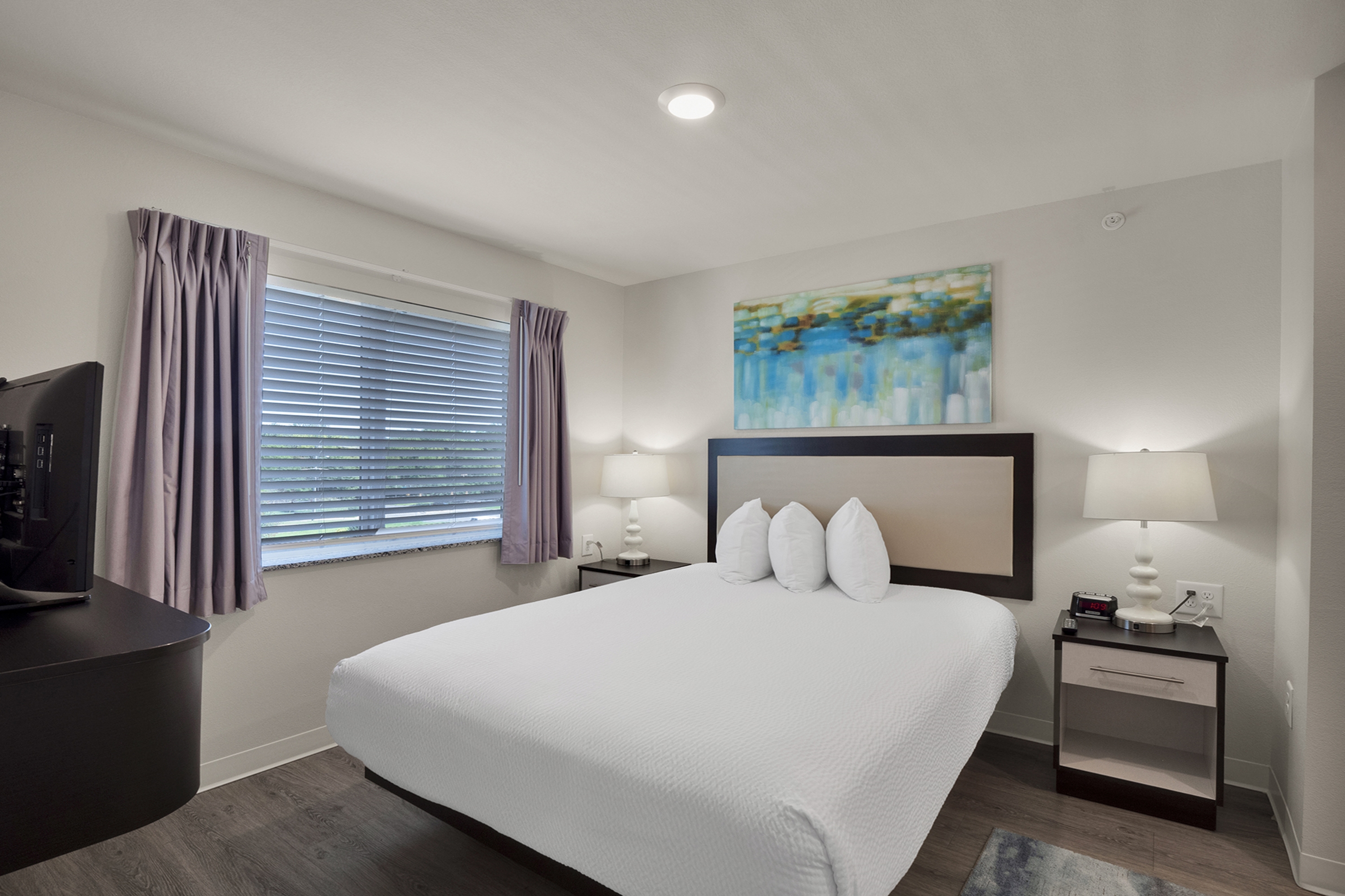 Guest room at the WaterWalk Extended Stay Raleigh Durham Research Triangle in Morrisville, North Carolina