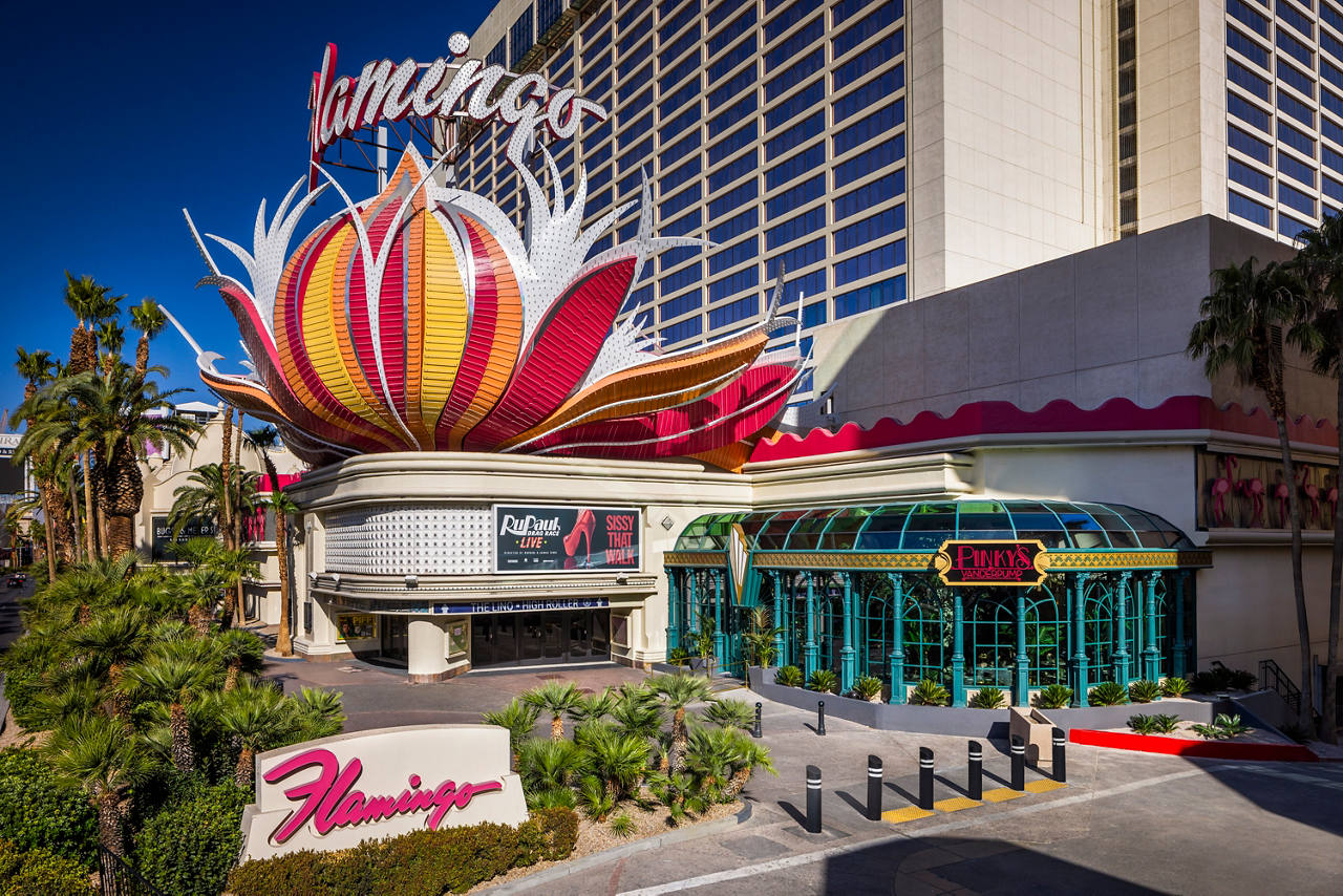 Architecture images of Pinky's by Vanderpump at Flamingo Las Vegas.  Shot January 2025