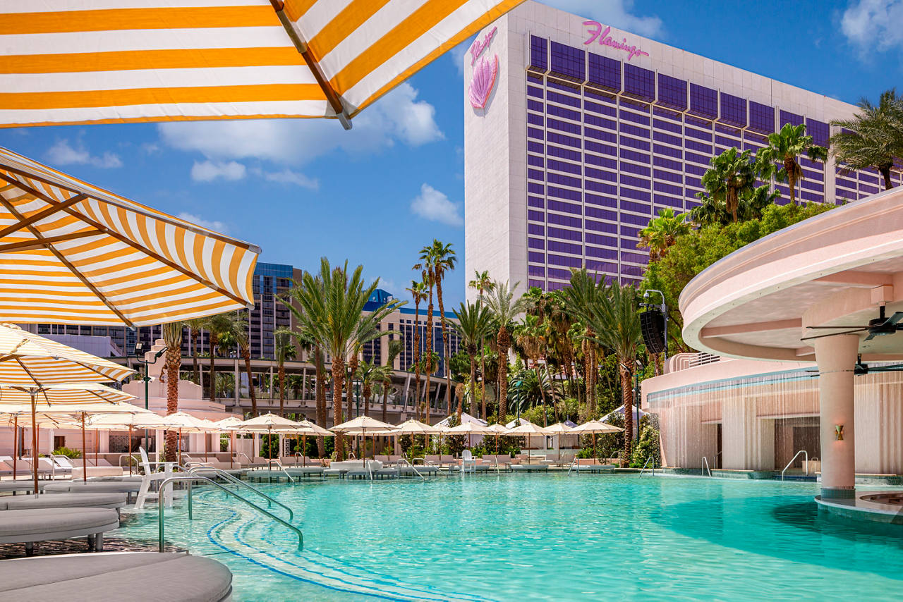 The All-New Go Pool at Flamingo Las Vegas Hotel & Casino.  April 2025
