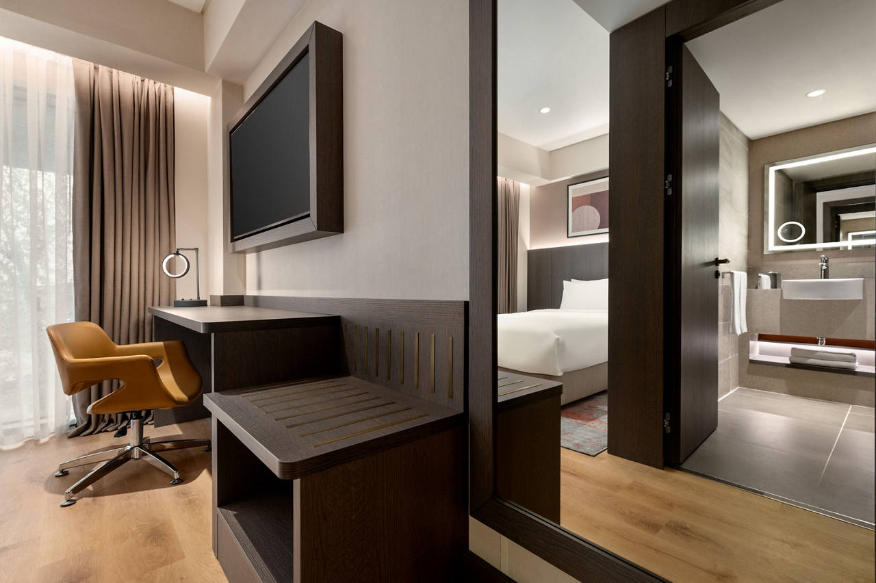 2025-12-09,  Istanbul,  Kivanc Sonmez,  Ramada by Wyndham Arnavutkoy,  Turkey,  Bed,  Chair,  Corner,  Floor,  Flooring,  Furniture,  Home Decor,  Indoors,  Interior Design,  Lamp,  Painting,  Rug,  Sink,  Sink Faucet,  Wood